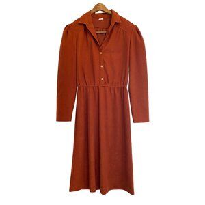 Adorable Vintage Style Dress in Burnt Orange